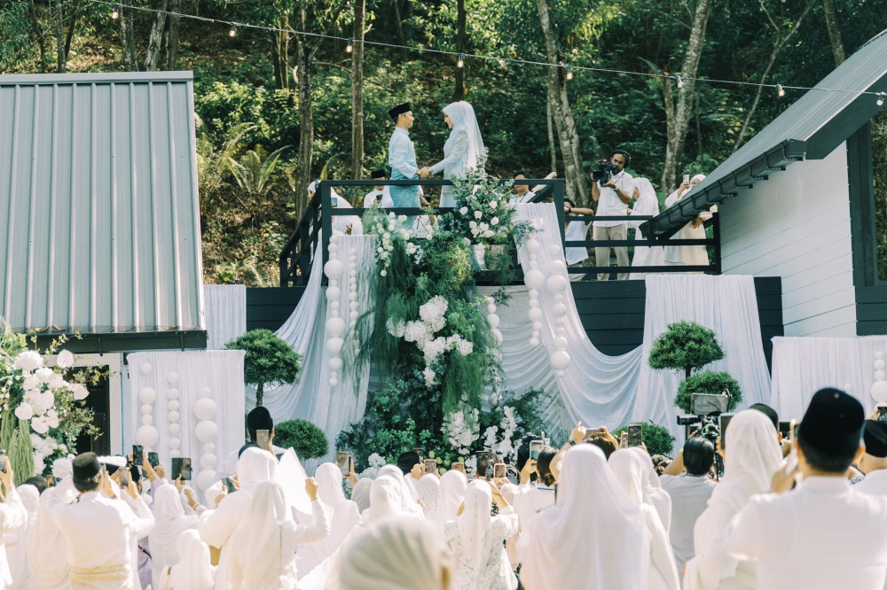 Malaysian singer and actress Erra Fazira is seen on her wedding day in Subang December 12, 2025. — Picture by Firdaus Latif