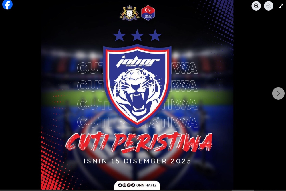 Johor declares special public holiday after JDT’s FA Cup 2025 win, SPM exams to proceed as scheduled