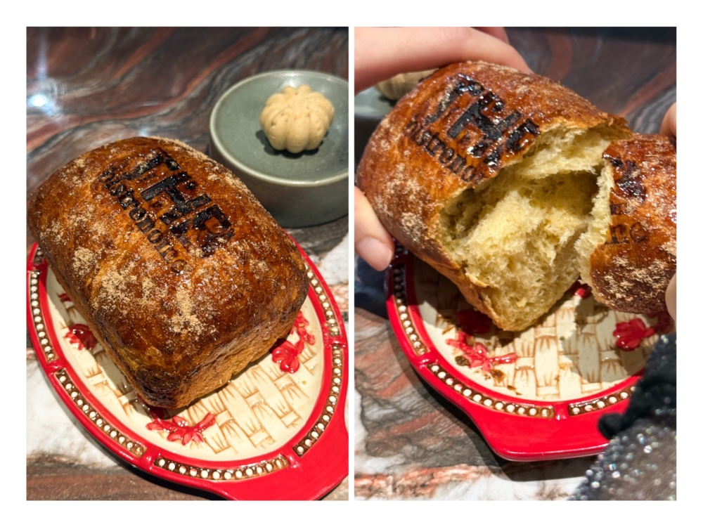 Lemongrass Brioche has a crusty top with a distinct lemongrass flavour (left). Gently pull apart the fluffy mini loaf (right). — Picture by Lee Khang Yi