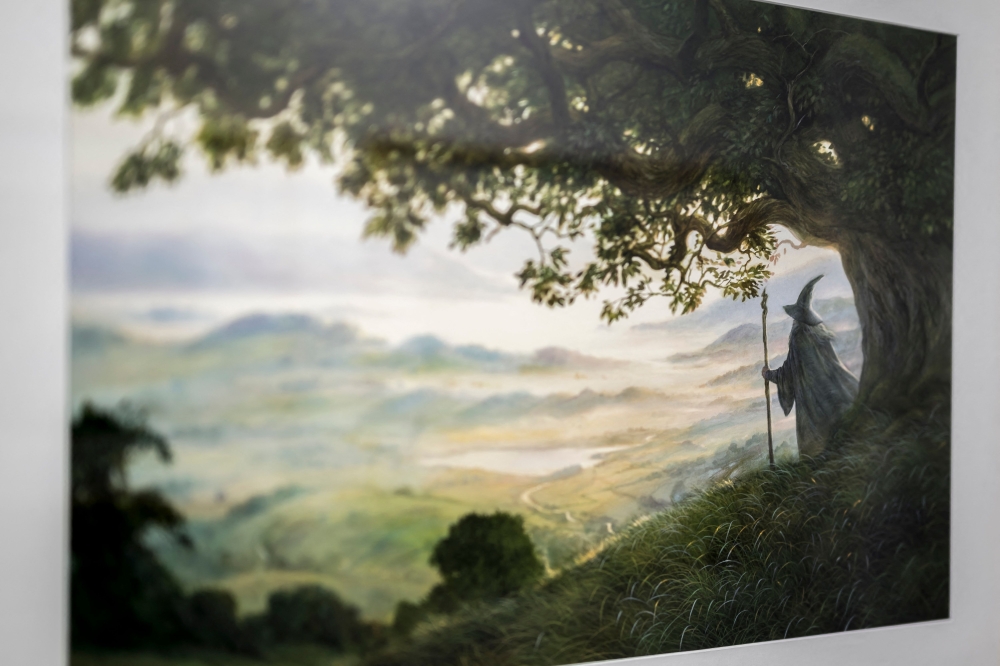 A picture taken in Neuchatel on December 9, 2025 shows drawings by illustrator John Howe at La Tour du Fantastique (The Tower of the Fantastic) new museum. — AFP pic