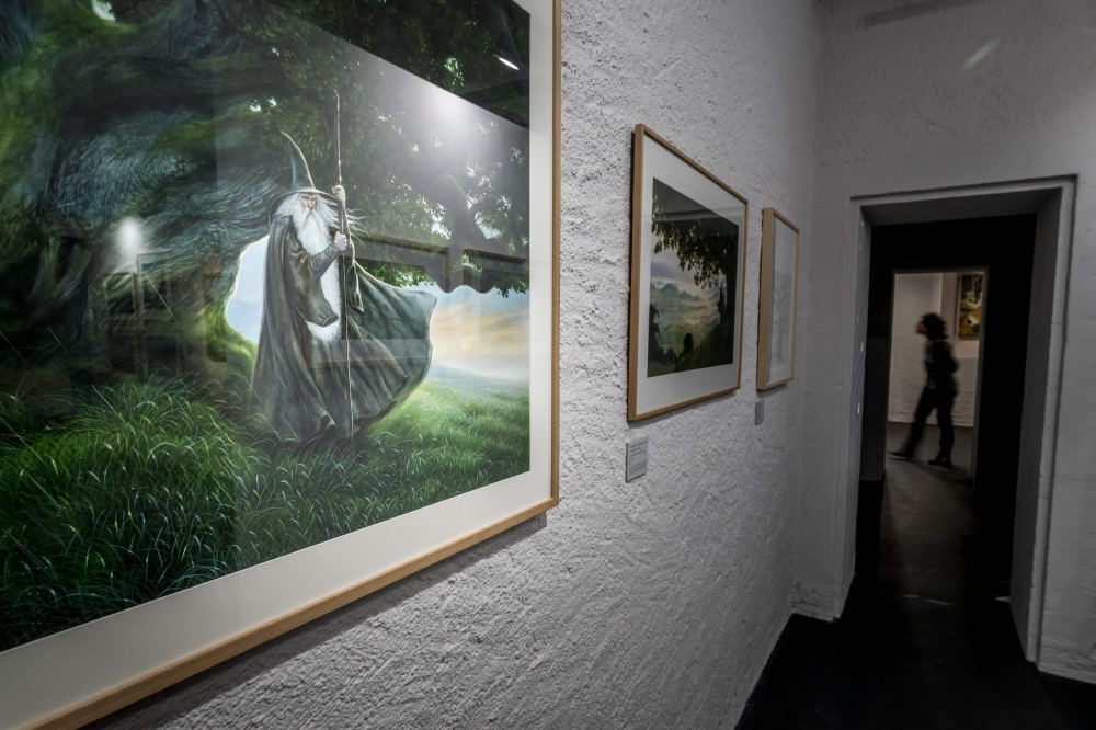 A picture taken in Neuchatel on December 9, 2025 shows drawings by illustrator John Howe at La Tour du Fantastique (The Tower of the Fantastic) new museum. — AFP pic