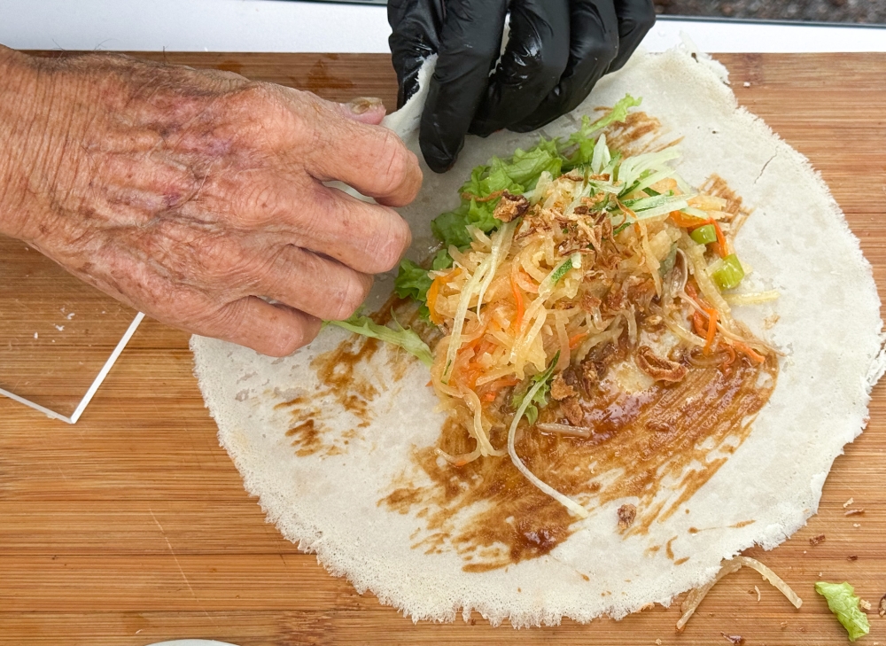 'Popiah' uses the same yam bean filling. 