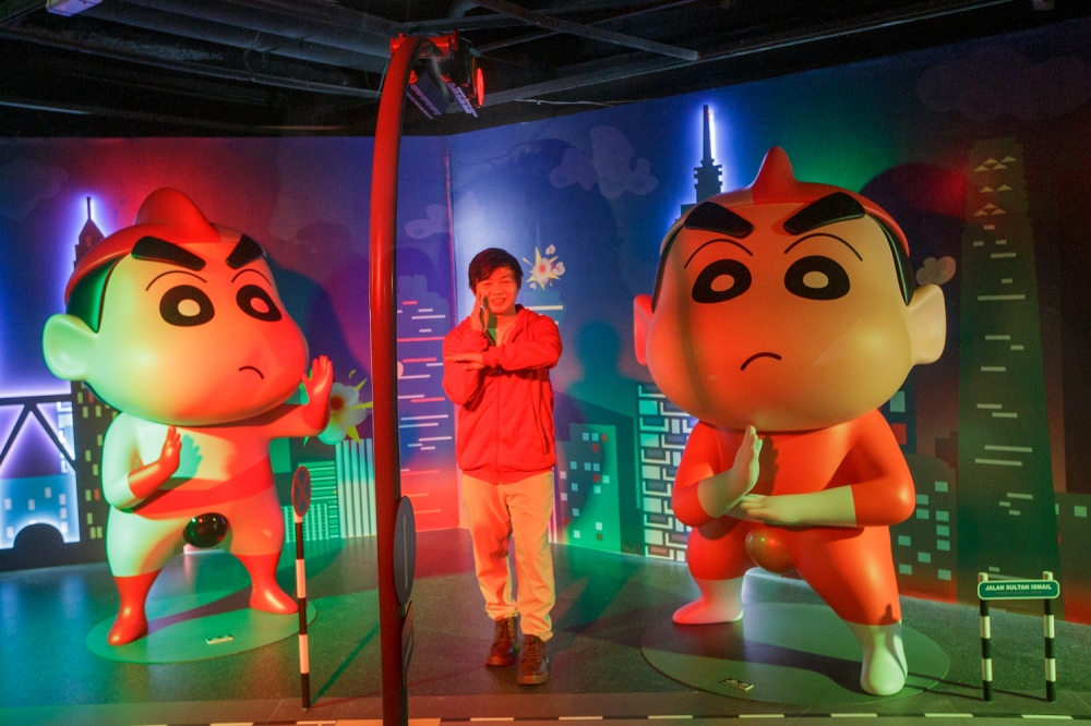 An interactive photo zone at the Shin-chan exhibition. — Picture by Raymond Manuel