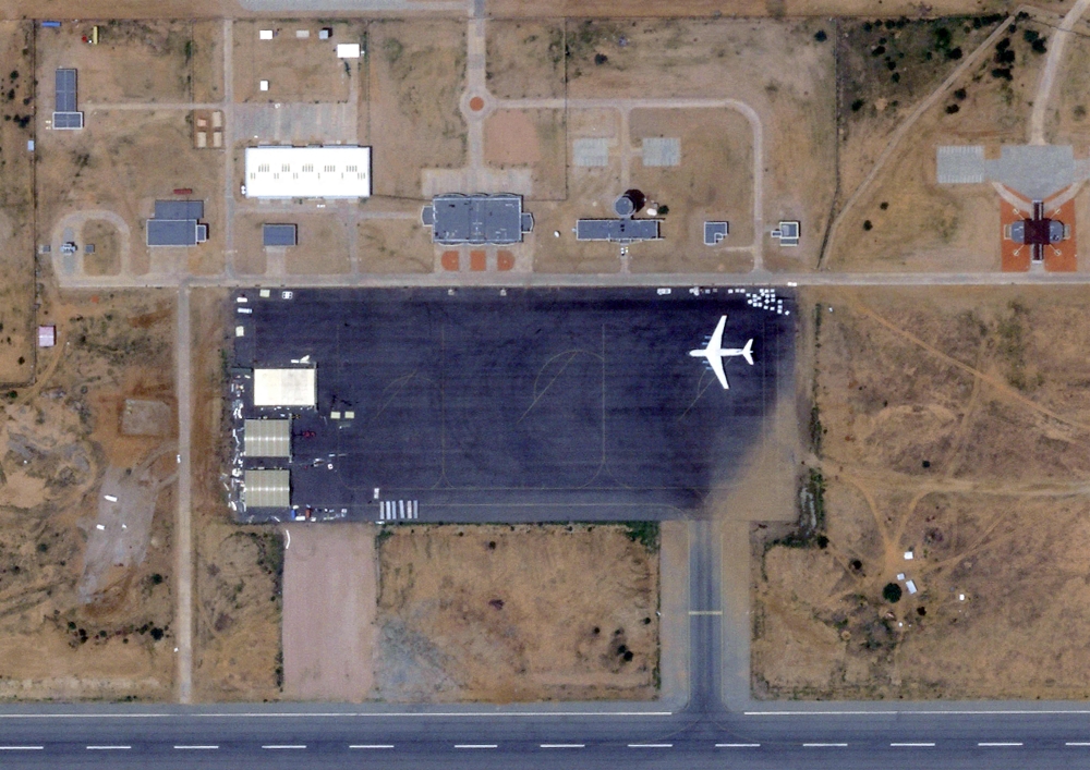 This handout satellite image from 2025 Planet Labs PBC shows the Amdjarass airbase in Chad on August 30, 2023, with an Ilyushin Il-76D aircraft reportedly used to transport weapons and mercenaries to Sudan, according to sources. Hundreds of Colombian ex-soldiers have been drawn to Sudan with the promise of bumper Emirati paychecks. What many found instead was death in a faraway war marked by mass killing, rape, famine and child recruitment. — 2025 Planet Labs PBC handout/AFP pic 