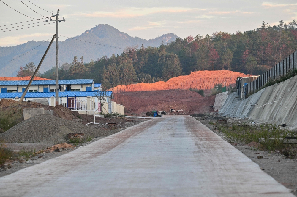 In this photo taken on November 21, 2025, a view of the under-construction Rare Earth Industrial Park is seen in Anyuan county, Ganzhou, in eastern China's Jiangxi province. The hills of Jiangxi province are home to most of China's rare earth mines, with the materials used in products from smartphones to missile guidance technology. — AFP pic
