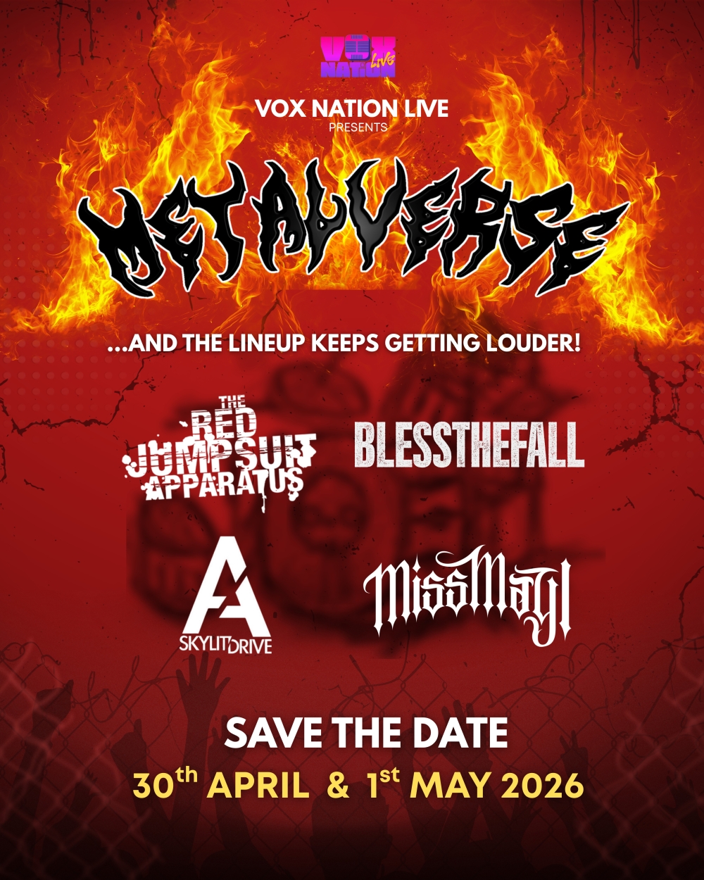 The official teaser poster for Metalverse Music Festival 2026. — Picture courtesy of Vox Nation Live