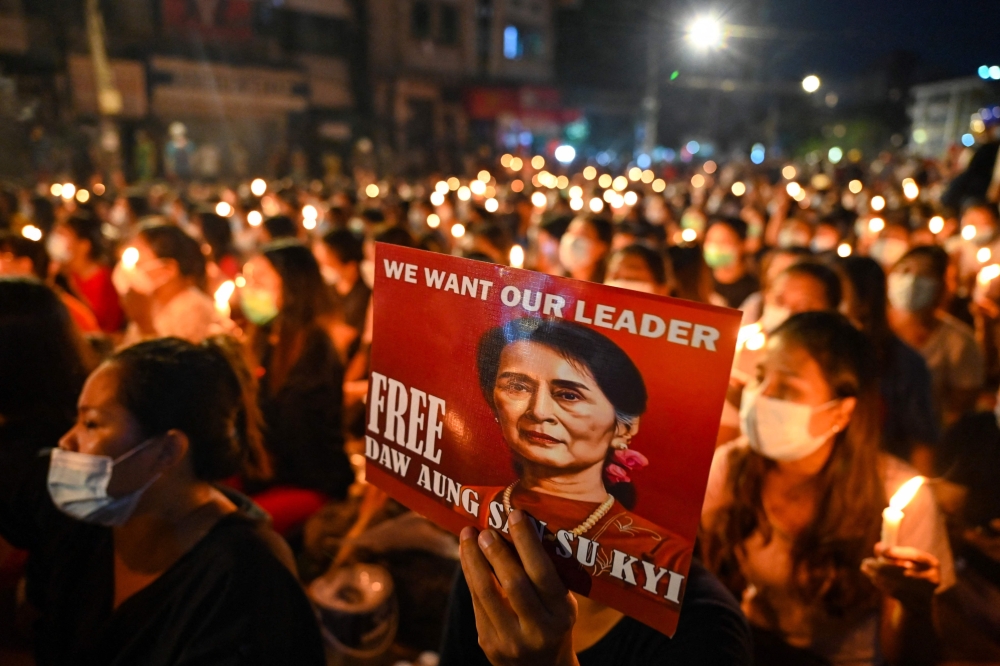 Ousted Myanmar leader Aung San Suu Kyi has been siloed in military detention since a 2021 coup, but her absence looms large over junta-run polls the generals are touting as a return to democracy. — AFP pic