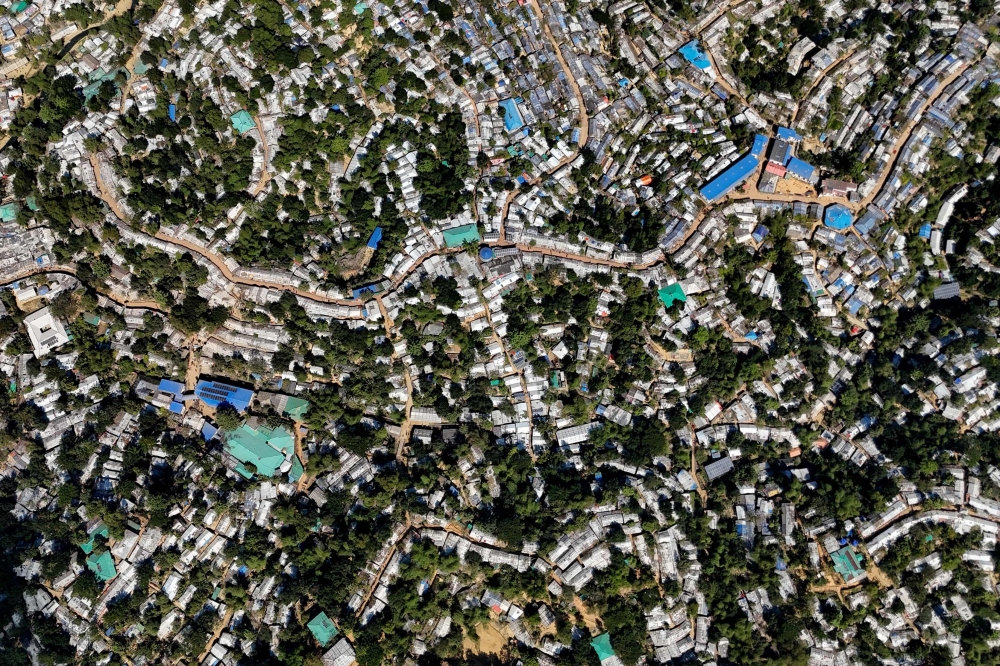 An aerial view of the Kutupalong refugee camp in Bangladesh’s Ukhia December 21, 2025. — AFP pic