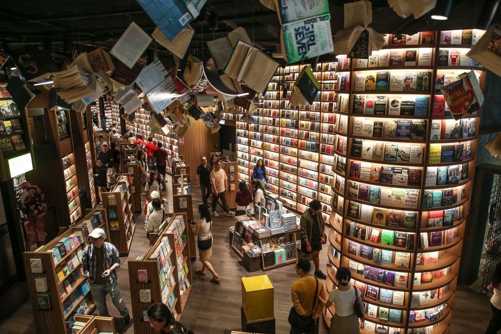 Book enthusiasts can spend hours browsing The Library by BookXcess at the Sunway Square Mall in Petaling Jaya, Selangor. — Picture by Yusof Mat Isa