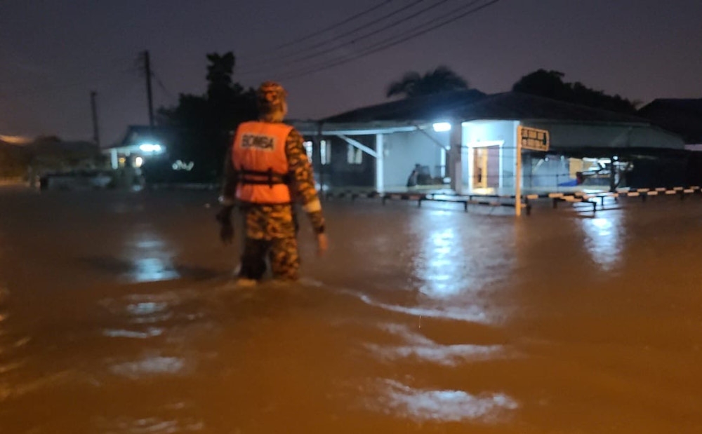Among the affected areas are several settlements in Batu Kawa, including Taman Desa Wira and Kampung Sinar Budi Baru on the outskirts of Kuching, Sarawak. — Bomba pic 