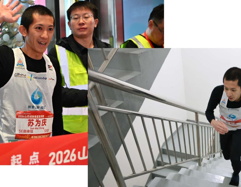 Soh Wai Ching, world No. 1 tower runner, clocked under eight minutes to win the 54-storey Cinda International Financial Centre Run Up in Shanxi, China. — Picture via Facebook/Soh Wai Ching Towerrunner