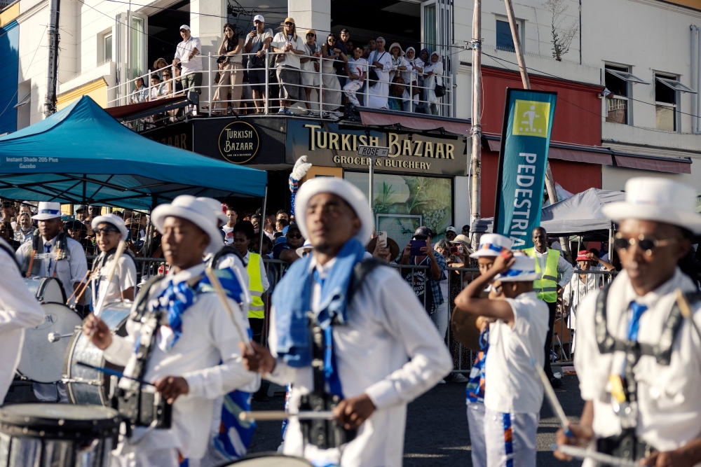 Kaapse Klopse minstrels dance as their troupe moves forward during the annual Kaapse Klopse parade, also known as ‘Tweede Nuwe Jaar’ (second New Year), in Cape Town in this file photo taken on January 4, 2025. — AFP pic