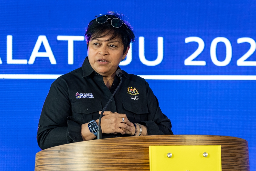 Minister in the Prime Minister’s Department (Law and Institutional Reform) Datuk Seri Azalina Othman Said speaks during the Law Minister’s New Year 2026 address in Putrajaya January 5, 2026. — Picture by Firdaus Latif