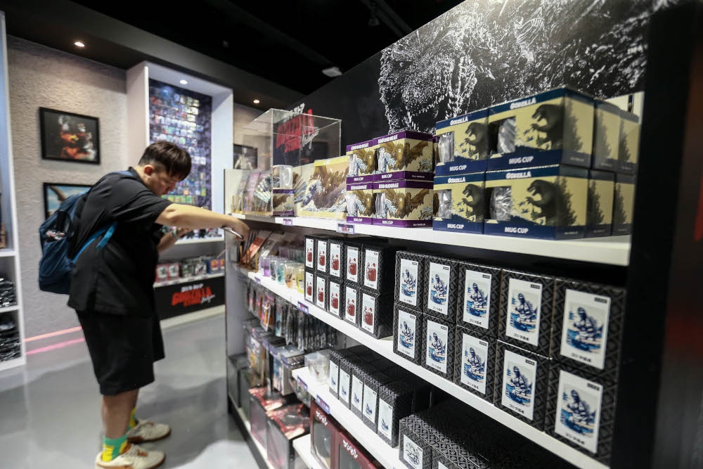 A display of Godzilla figures showcased at the Malaysia store. — Picture by Sayuti Zainudin