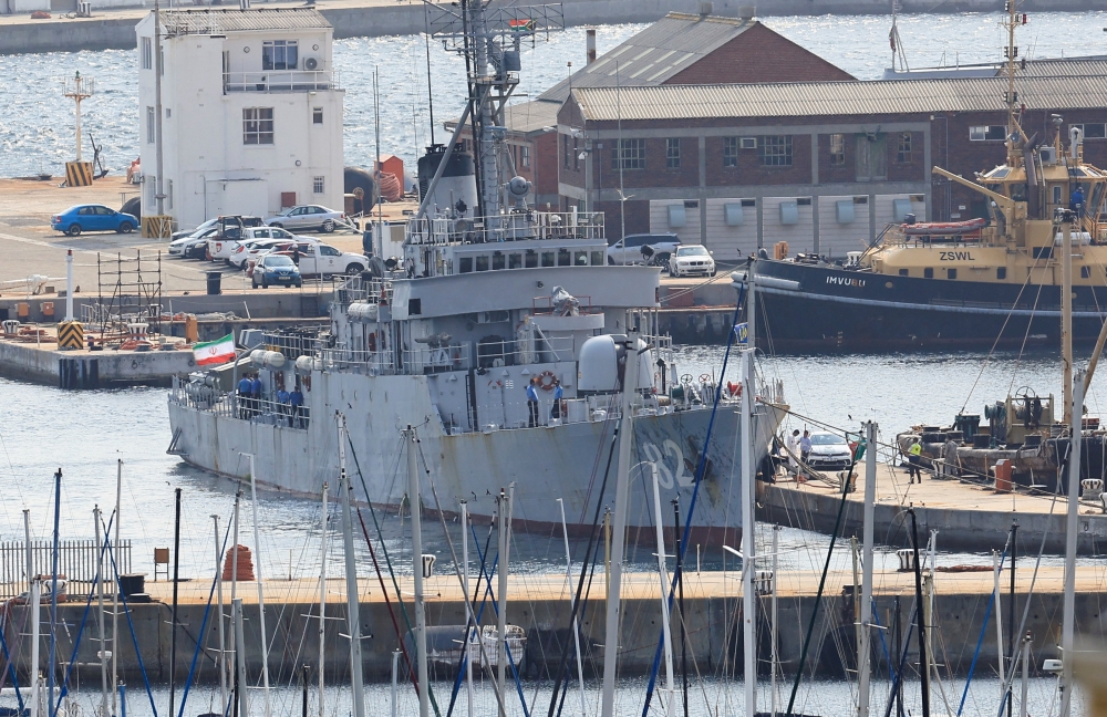 An Iranian vessel is seen at the Simon's Town Naval base ahead of the Brics Plus countries which include China, Russia and Iran for a joint naval exercises in South Africa's, in Cape Town, South Africa, January 9, 2026. — Reuters pic 