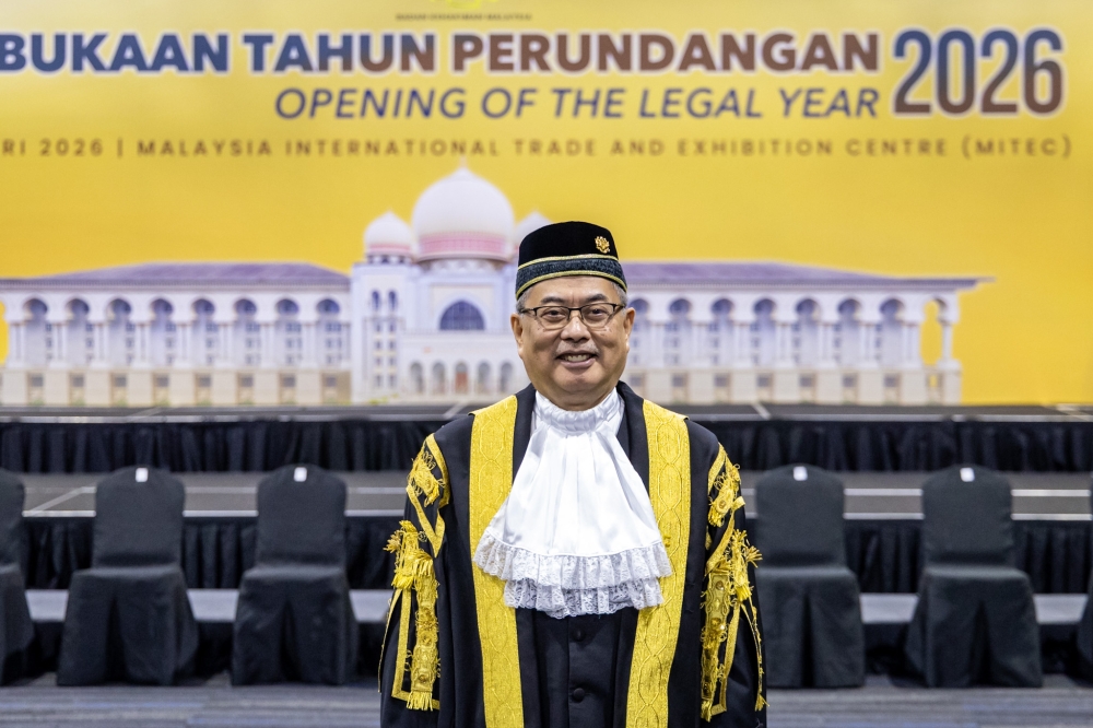 Chief Justice Datuk Wan Ahmad Farid Wan Salleh attends the Opening of the Legal Year 2026 at Malaysia International Trade and Exhibition Centre in Kuala Lumpur on January 12, 2026. — Picture by Firdaus Latif