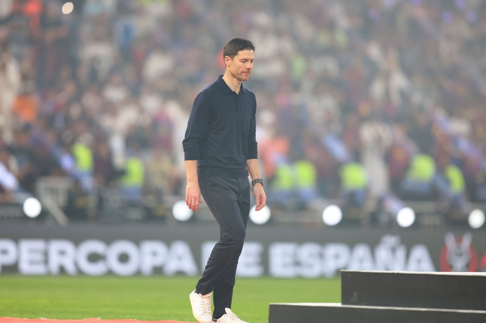 Real Madrid’s Spanish coach Xabi Alonso reacts after the Spanish Super Cup final football match between FC Barcelona and Real Madrid at the King Abdullah Stadium in Jeddah on January 11, 2026. — AFP pic