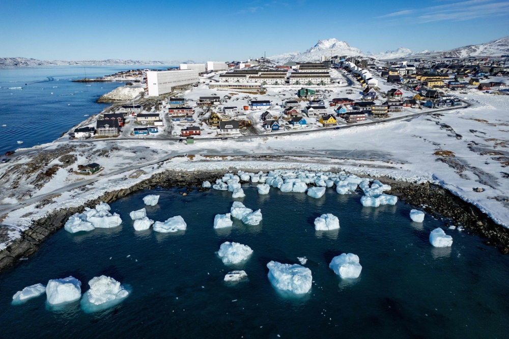 An aerial view of coastal Nuuk, Greenland as seen on March 11, 2025. Greenland’s strategic significance is reshaping alliances – where sovereignty and influence intersect in a world of transactional geopolitics. — AFP pic