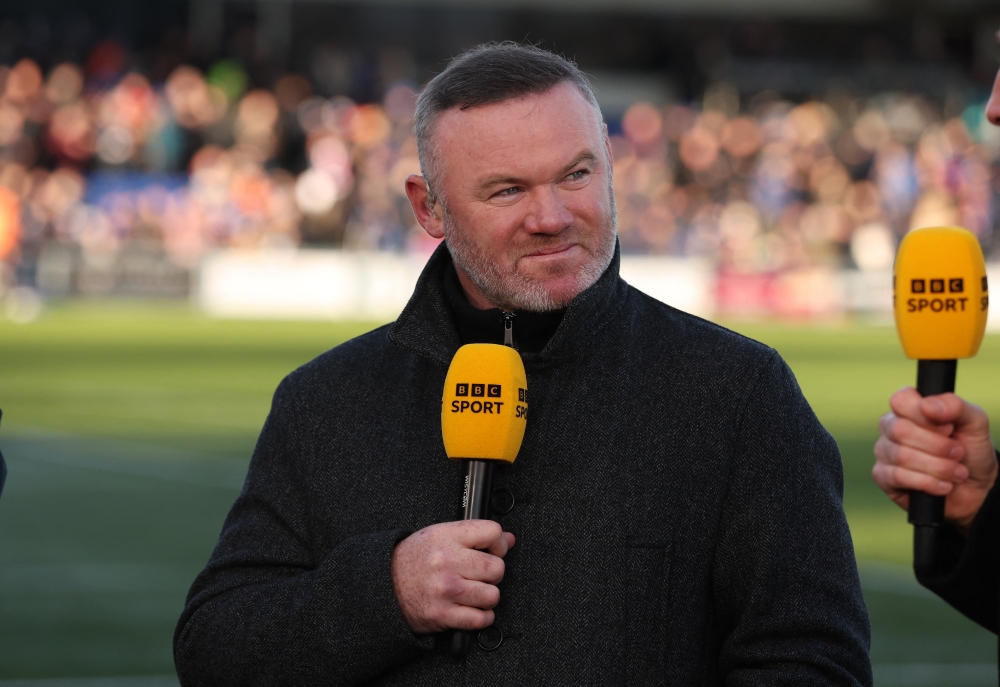 Former England striker Wayne Rooney is seen ahead of the FA Cup third-round match between Macclesfield FC and Crystal Palace at Moss Rose, Macclesfield, on January 10, 2026.