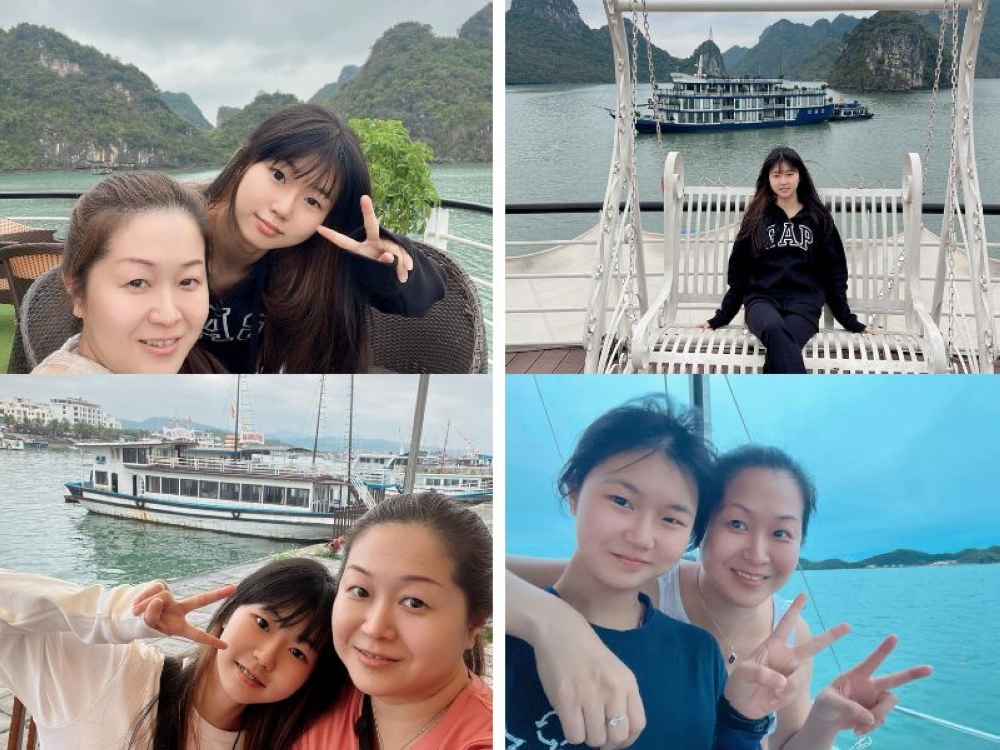Holiday snapshots of Yap Shing Xuen and her mother Wong Lee Ping during a family trip in Ha Long Bay, Vietnam in 2024 and Langkawi, Kedah in 2022. — Pictures courtesy of Wong Lee Ping