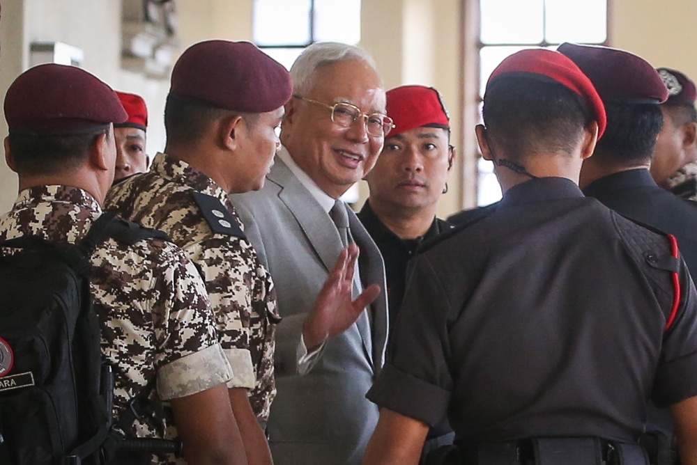 Former prime minister Datuk Seri Najib Razak was named the sole defendant in the civil suit filed against him by SRC International Sdn Bhd and its subsidiary, Gandingan Mentari Sdn Bhd, which accused him of misappropriating RM42 million of company funds. — Picture by Yusof Isa