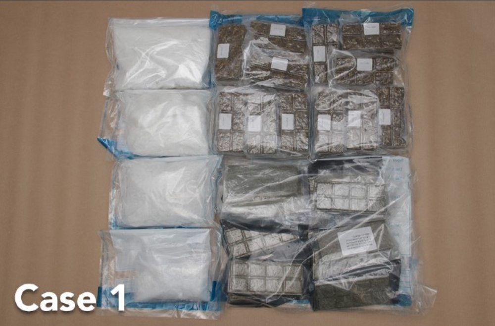 Cannabis and methamphetamine seized by Singapore authorities from a Malaysia-registered vehicle at the Woodlands Checkpoint on December 22, 2025. — Picture via Facebook/Immigration and Checkpoints Authority