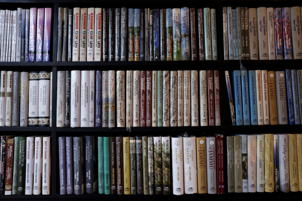Books are on display at a bookstore in Srinagar, Indian Kashmir on August 7, 2025. — Reuters pic