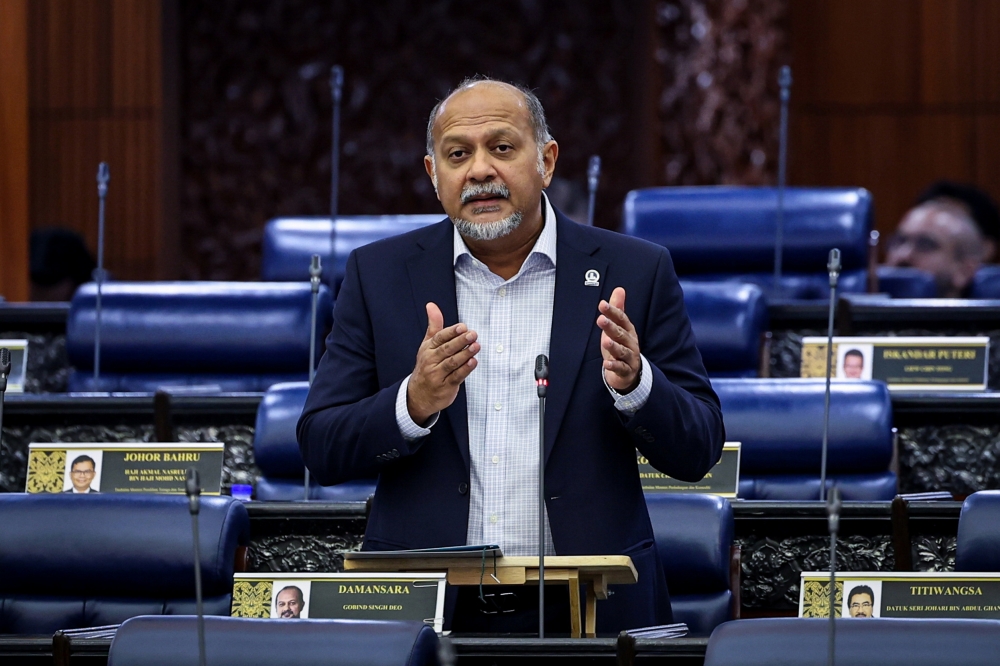 Digital Minister Gobind Singh Deo attends a Dewan Rakyat sitting at Parliament in Kuala Lumpur on August 20, 2025. — Bernama pic