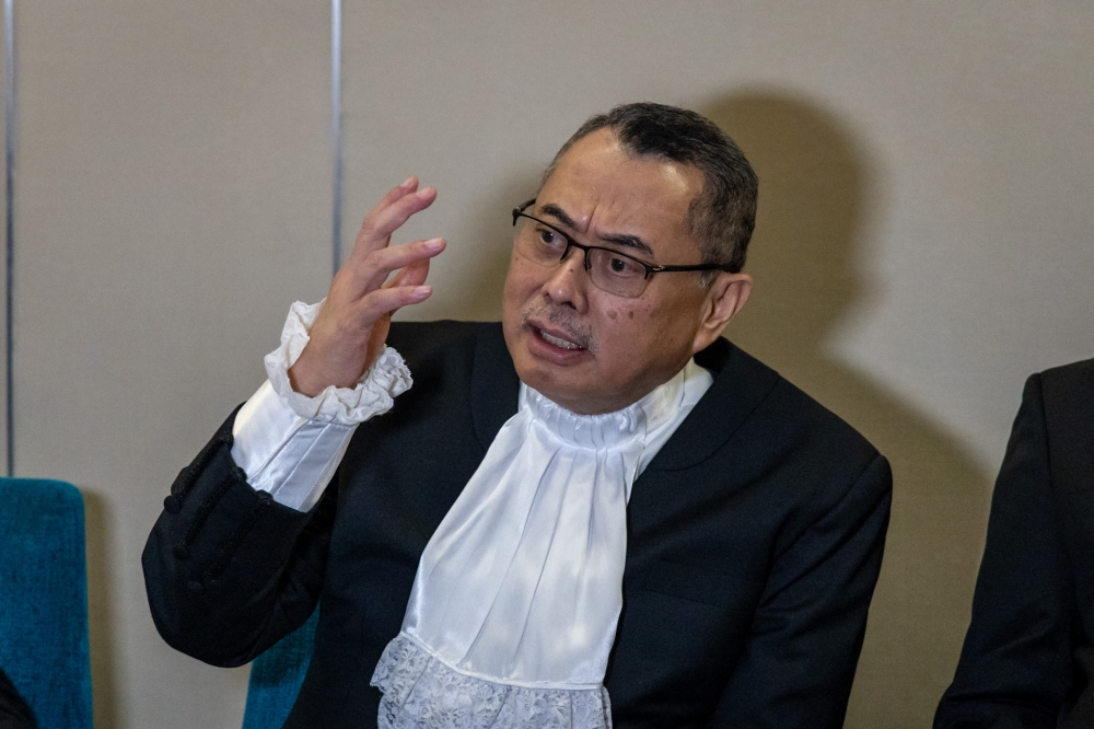 Chief Justice Datuk Wan Ahmad Farid Wan Salleh speaks during a press conference following the Opening of the Legal Year 2026 at the Malaysia International Trade and Exhibition Centre in Kuala Lumpur on January 12, 2026. — Picture by Firdaus Latif