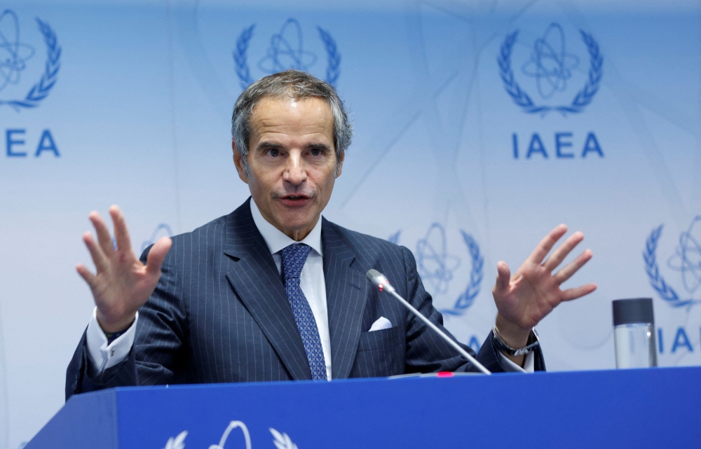 UN nuclear watchdog chief Rafael Grossi attends a press conference during the International Atomic Energy Agency’s (IAEA) 35-nation Board of Governors meeting in Vienna September 11, 2023. — Reuters pic
