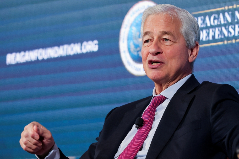 Jamie Dimon, Chairman and CEO, JPMorganChase, speaks during the Reagan National Defense Forum at the Ronald Reagan Presidential Library in Simi Valley, California, U.S. December 6, 2025. — Reuters pic