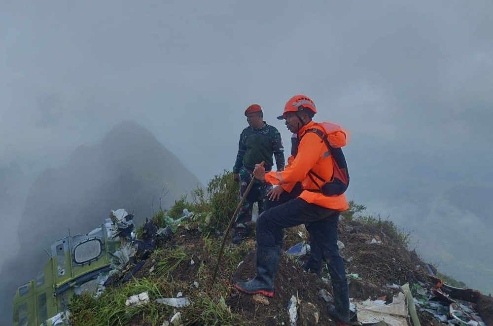 Indonesian authorities said Sunday they had located the wreckage of a fisheries surveillance plane that went missing. This unverified image was widely shared on social media. — Picture via Facebook/Badan SAR Nasional Makassar