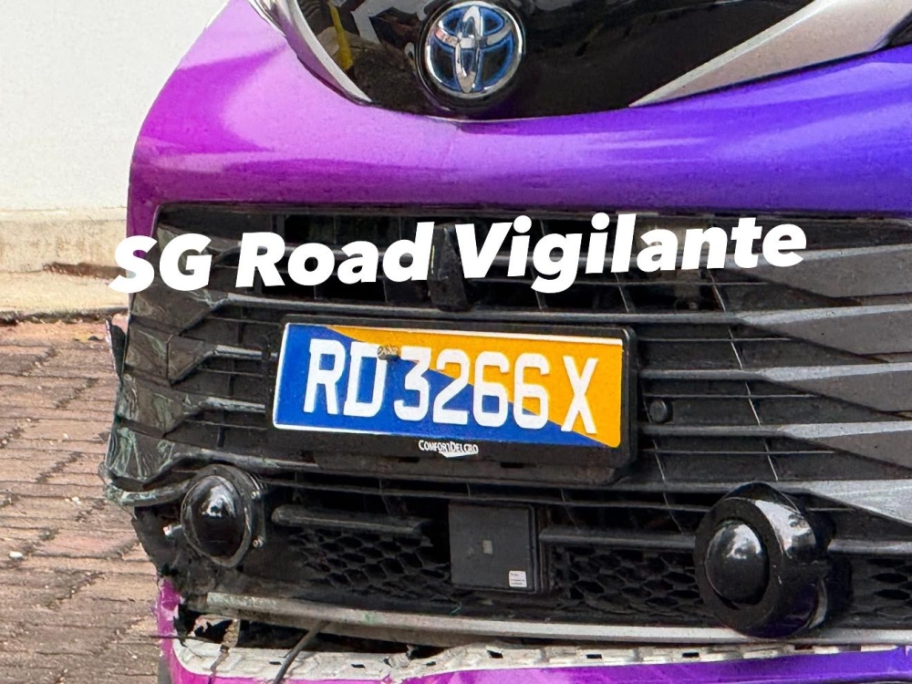 The ComfortDelGro autonomous vehicle sustained damage to the front bumper on the right side during a test run in Punggol, Singapore on January 17, 2026. — Picture from Facebook/SGRV FRONT MAN