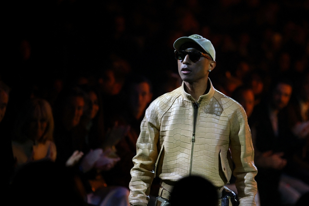 Pharrell Williams appears at the close of his Menswear Fall/Winter 2026–2027 show for Louis Vuitton during Men’s Fashion Week in Paris January 20, 2026. — Reuters pic