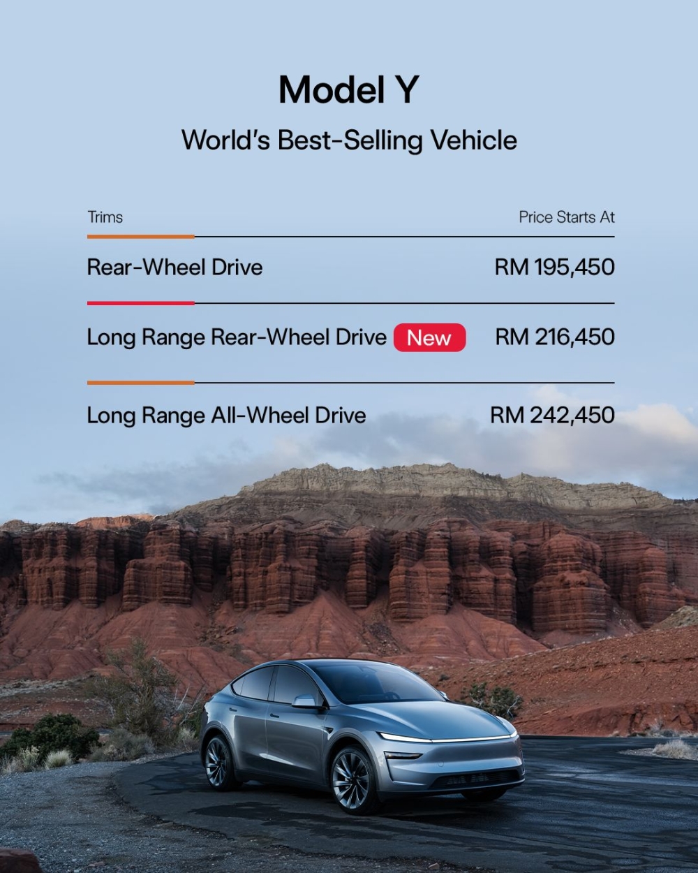 Here’s the current pricing for the Model Y lineup in Malaysia. — Picture courtesy of Tesla