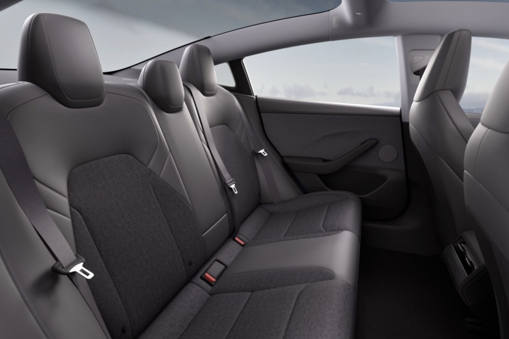 The base-spec model also lacks ambient lighting, no acoustic glass, no FM Radio and there’s no secondary screen for rear occupants. — Picture courtesy of Tesla