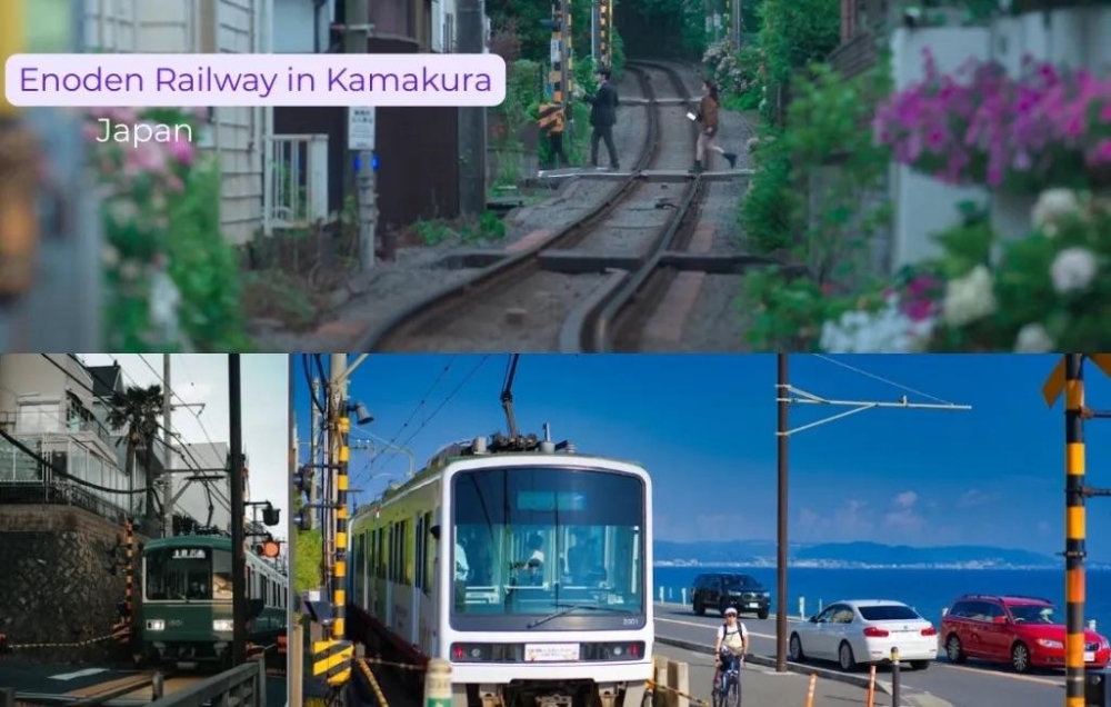 Kamakura, seeing the view in real life, the writer felt as though they had stepped into the opening scene of the anime — watching the classic Japanese train pass by against the backdrop of the sea, the beach and the blue sky. — Picture via X