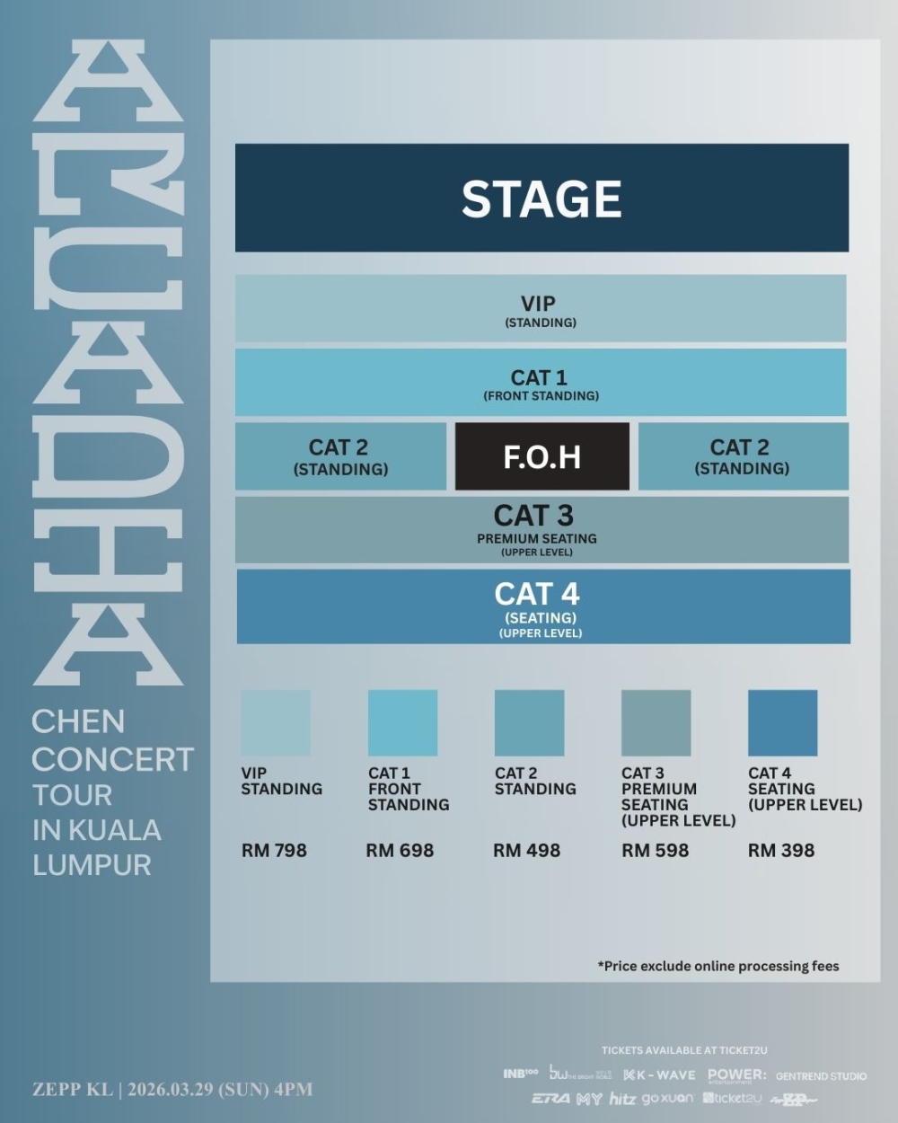 Tickets for the Arcadia Chen Concert Tour in Kuala Lumpur are selling fast, with two categories already sold out. — Picture courtesy of INB100