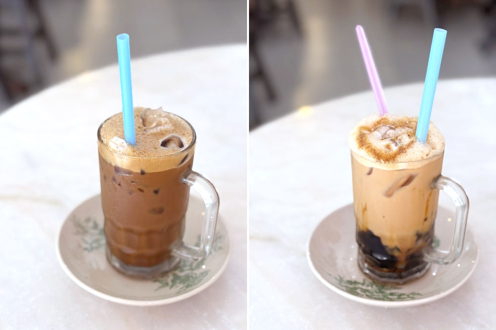 Hainam Kopi (left) and Cincau Hainam Tea (right). — Picture by CK Lim