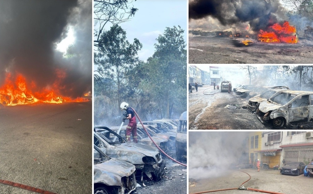Bush fire in Johor Bahru torches 18 vehicles near mosque, no casualties reported