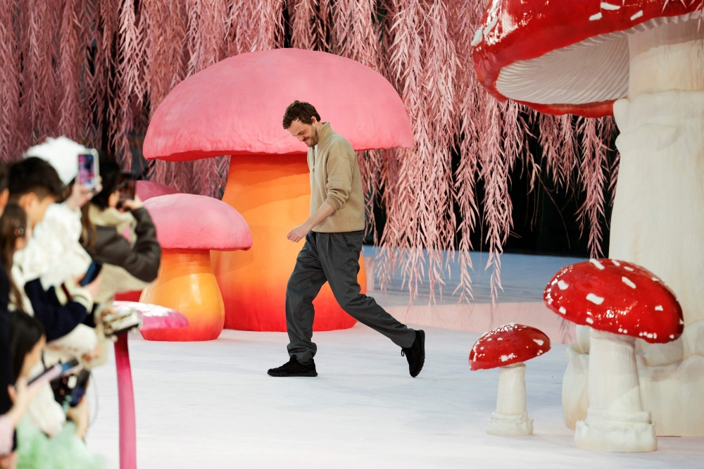 Belgian fashion designer Matthieu Blazy acknowledges the audience at the end of the Chanel Women’s Haute Couture Spring/Summer 2026 collection fashion show as part of the Paris Haute Couture Fashion Week, in Paris, on January 27, 2026. — AFP pic