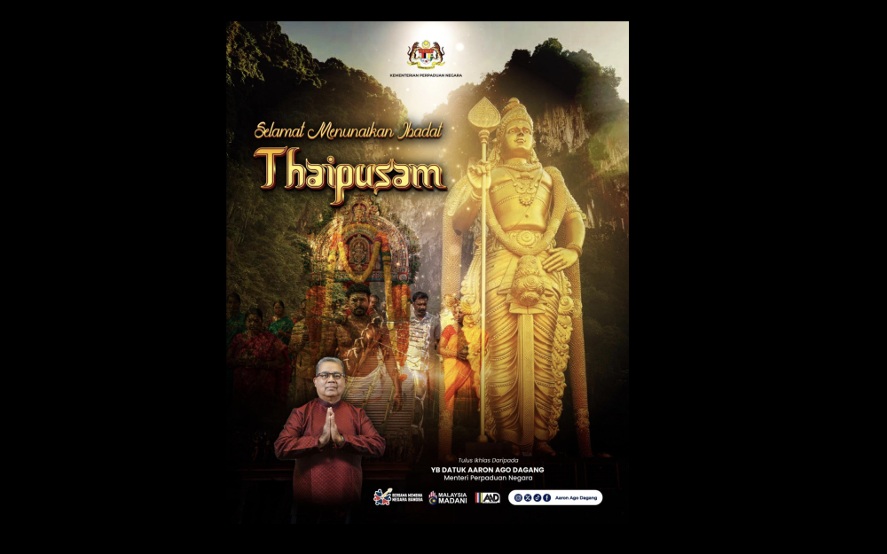 Diversity strengthens Malaysia, unity minister says in Thaipusam message