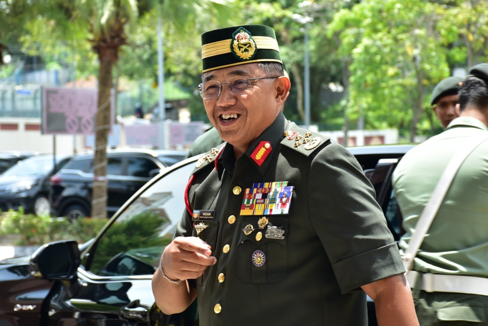 Former Chief of Defence Force Gen Tan Sri Mohd Nizam Jaffar is accused of four counts of using his position for gratification, receiving RM752,481.90, and one count of criminal breach of trust involving RM3 million. — Picture via Facebook/pagemkatm