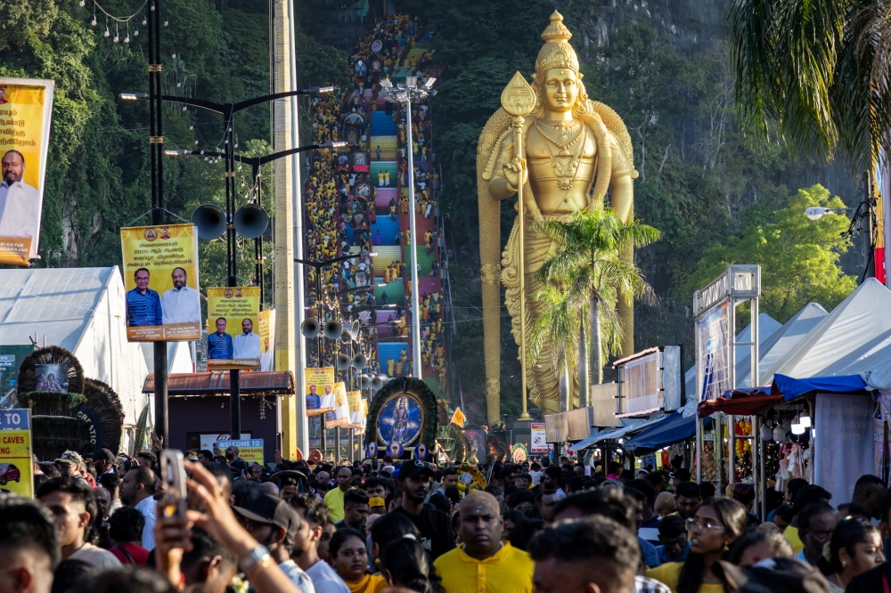 Thousands of devotees throng Batu Caves for Thaipusam, February 1, 2026. — Picture by Firdaus Latif