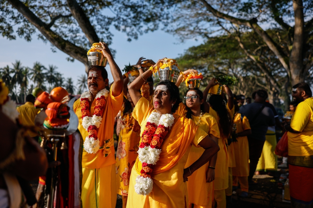 Hindu devotees perform rituals during Thaipusam at Sri Subramaniar Swamy Temple, Kuala Selangor, February 1, 2026. — Bernama pic