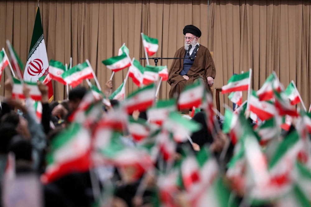 Iran’s Supreme Leader Ayatollah Ali Khamenei attends a meeting with students in Tehran. A meeting in Turkey is expected this week after regional states helped broker communication between Washington and Tehran. — Office of the Iranian Supreme Leader/WANA (West Asia News Agency)/Handout via Reuters