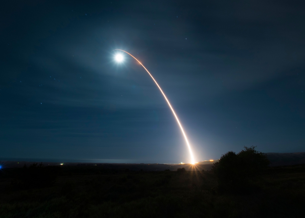 File picture of a US Air Force handout photograph showing an unarmed Minuteman III intercontinental ballistic missile as it launches during a developmental test at 12.33am Pacific Time on February 5, 2020, at Vandenberg Air Force Base, California. Russia vowed on February 4, 2026,  to act ‘responsibly’ should its last nuclear treaty with the United States expire on February 5, amid mounting fears the agreement's collapse could spur a new arms race between the top nuclear powers. — AFP pic 