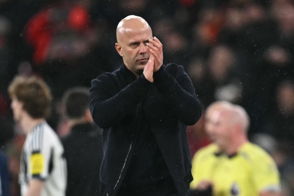 Liverpool’s Dutch manager Arne Slot applauds fans on the pitch after the English Premier League football match between Liverpool and Newcastle United at Anfield in Liverpool on January 31, 2026. — AFP pic