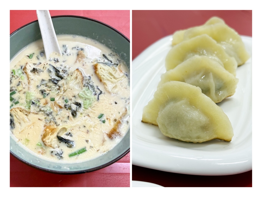 Fresh soybean milk is heated up in a wok to be served piping hot. — Picture by Lee Khang Yi