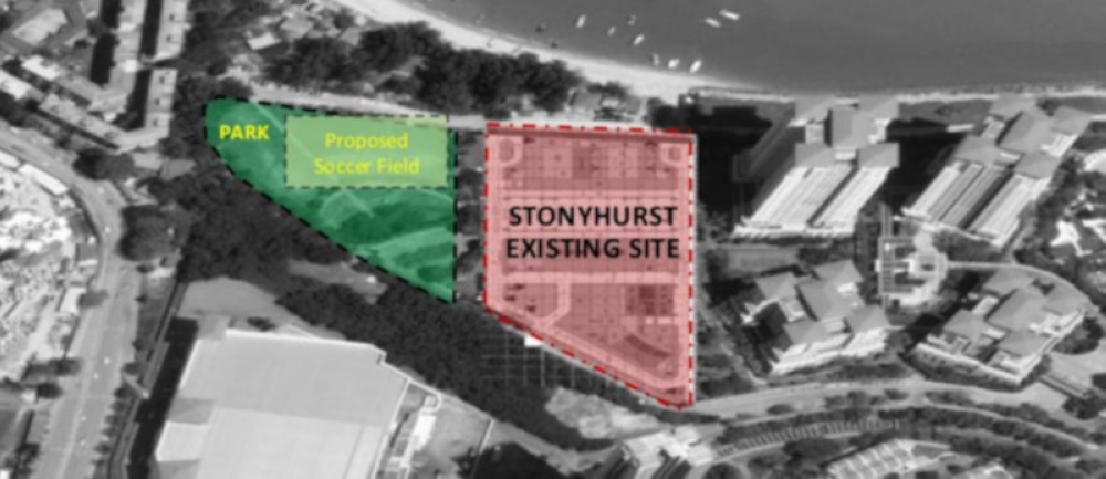 The location of the field labelled as soccer field.